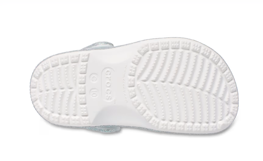 Kids’ Classic Iridescent Glitter Clog [white]