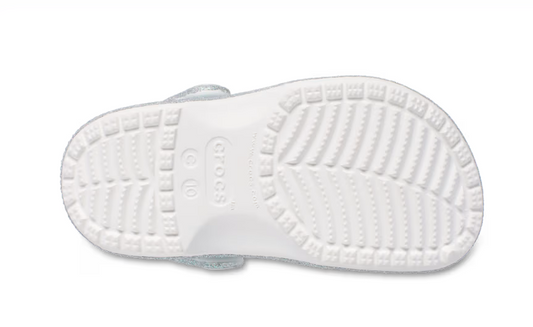 Kids’ Classic Iridescent Glitter Clog [white]